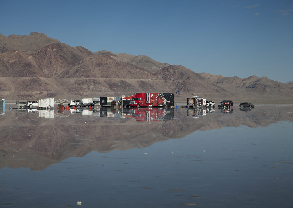 When it rains, it pours. Bonneville Salt Flats under water. Photo: BonnevilleStories.com