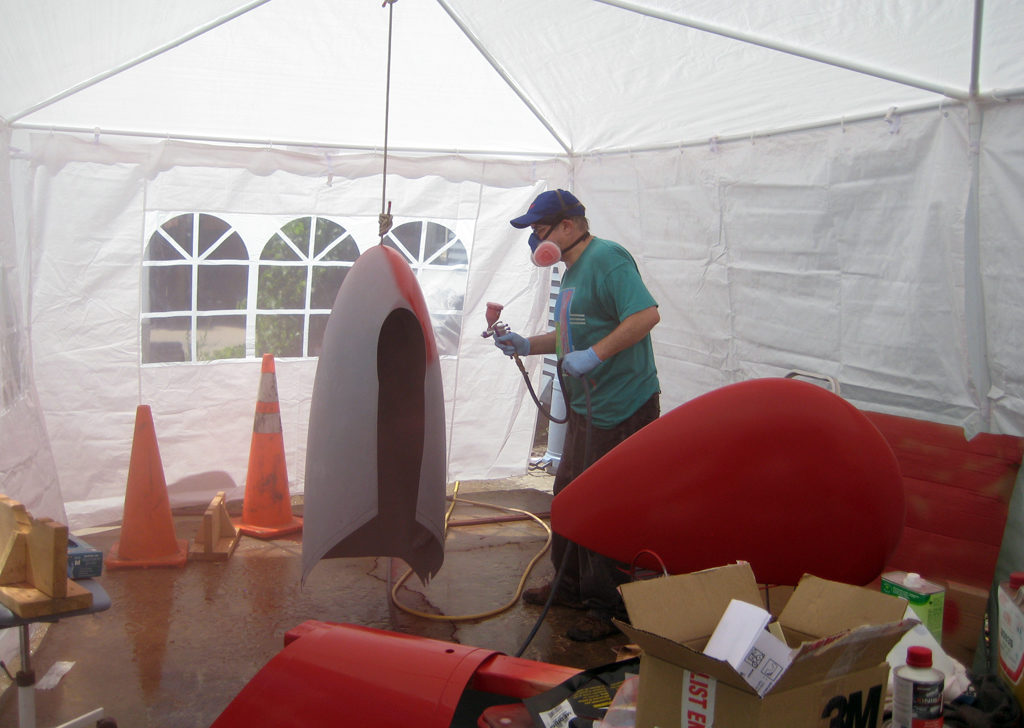 No access to a paint shop? No problem, a $200 party tent is pretty much all that is needed.